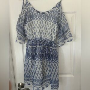 Blue and White Patterned Dress